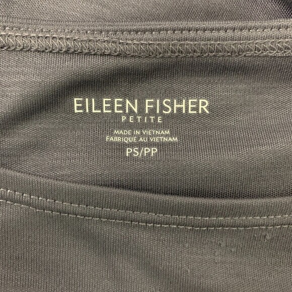 Eileen Fisher Womens Petite Size Small Purple Solid Tencel Jersey Jewel Neck Top - Picture 5 of 6